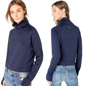 Prana Small Gleeson Navy Blue Crop Running Top